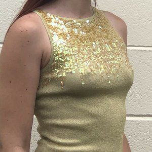 MOD Crop Top - Size Small - Sequins - 90s Vintage